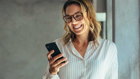 a woman with a mobile phone