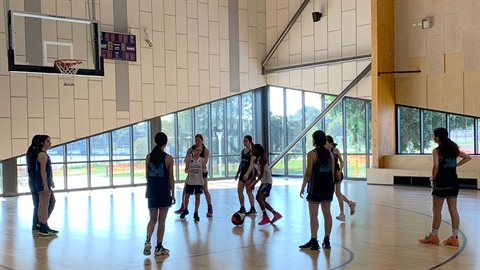 Basketball game at Narrandjeri Stadium open day