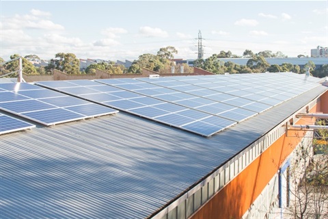 Solar panels on roof