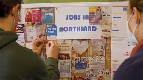 Jobs board at The Hub Northland
