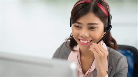 Lady on phone for support