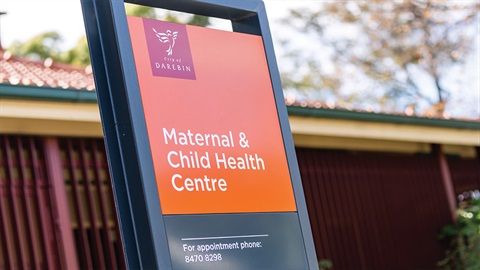 Sign outside Maternal and Child Health Centre