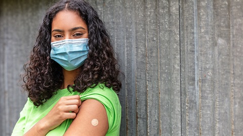 Vaccinated young woman