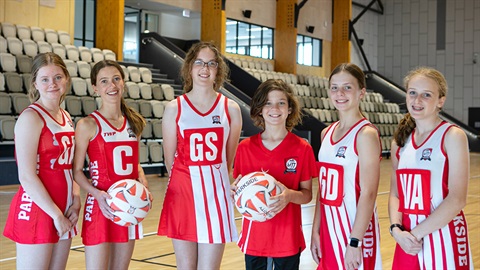 Netball players at Narrandjeri Stadium