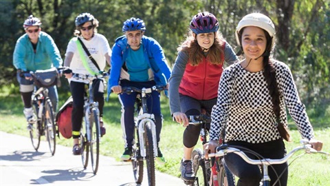 Bike riders in park