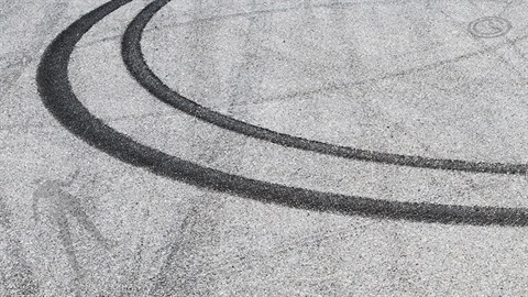 Tyre burnout on a street