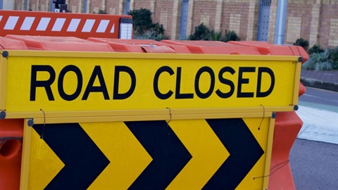 Road closed sign