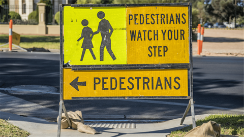 Photo of road works sign