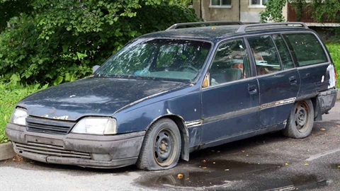 Abandoned vehicles-dumped car