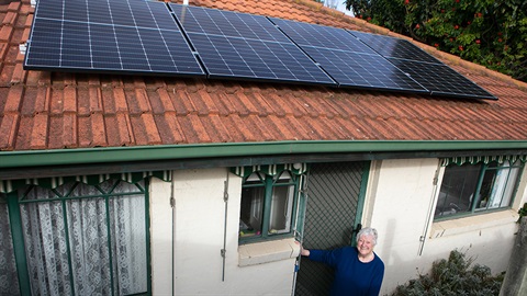 Margarets house with solar panels on the roof