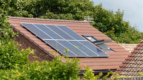 solar panels on a residential roof